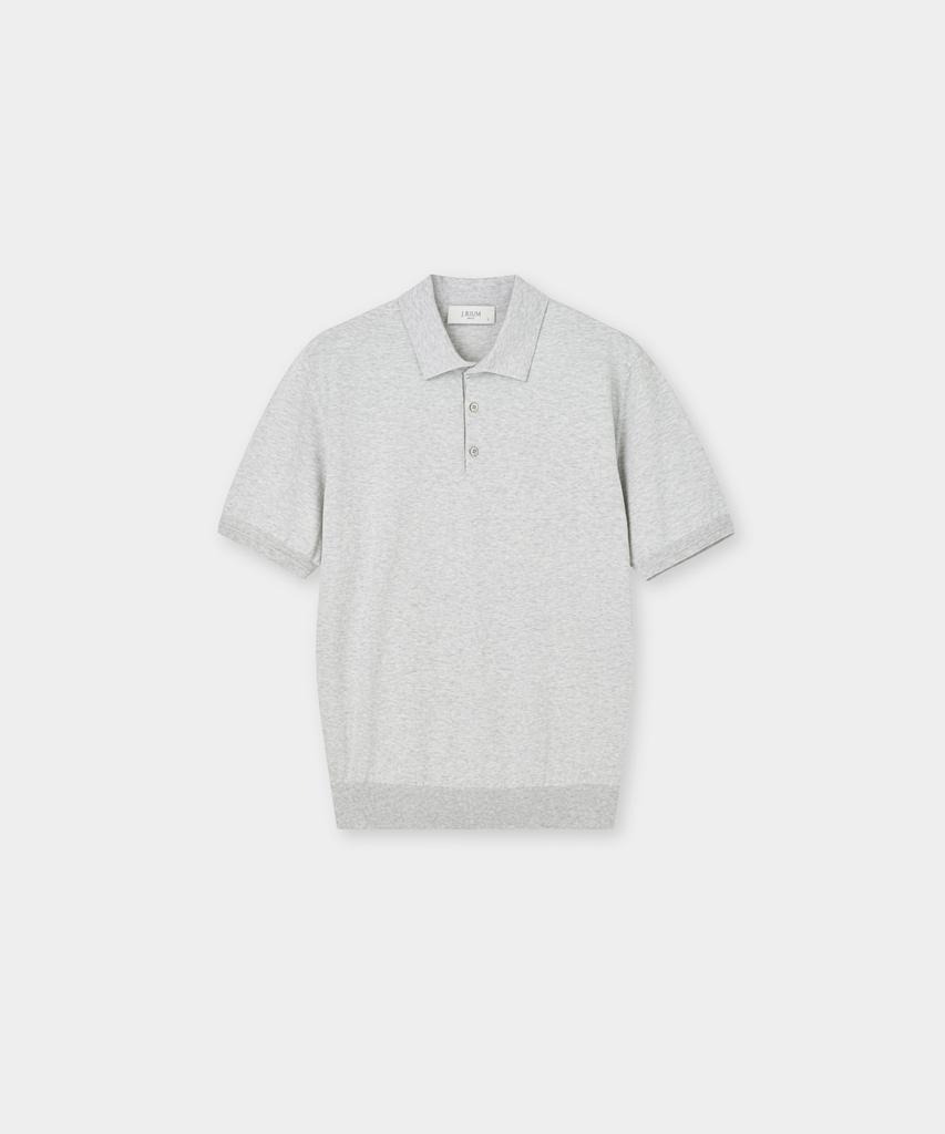 Jeilium Cotton Summer Essential Polo Neck Melange Grey (Dry Touch)