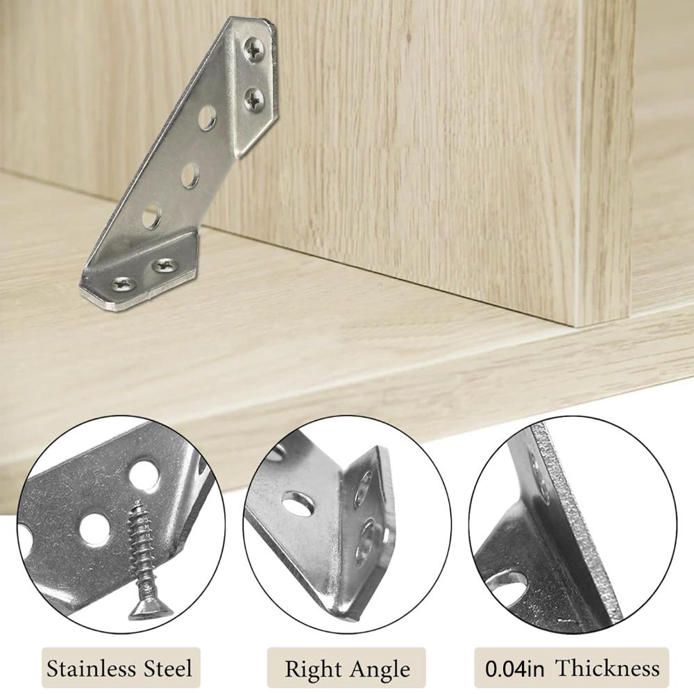 50pcs Multi-Functional Angle Brackets, Suitable for Cabinets and Shelves, Can Be Used in Both Home and Office Settings.