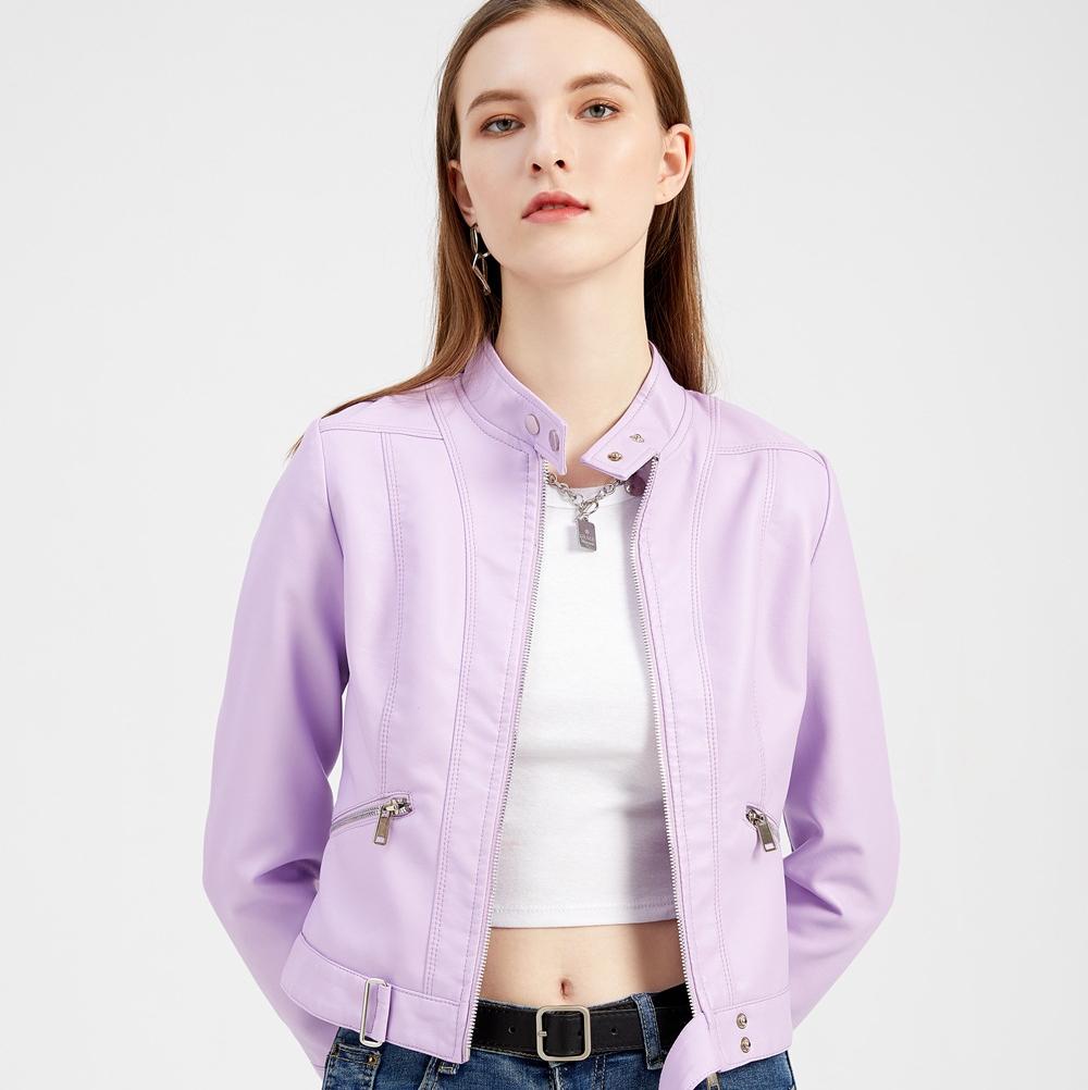 Lady Lederjacke Damen Dünner Slim Fit Ledermantel