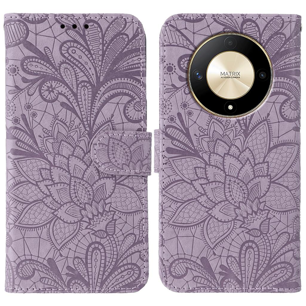 For Honor Magic6 Lite 5G/X50 5G/X50 GT 5G/X50 Pro 5G/X9b 5G Case Lace Flowers PU Leather Flip Wallet Phone Cover