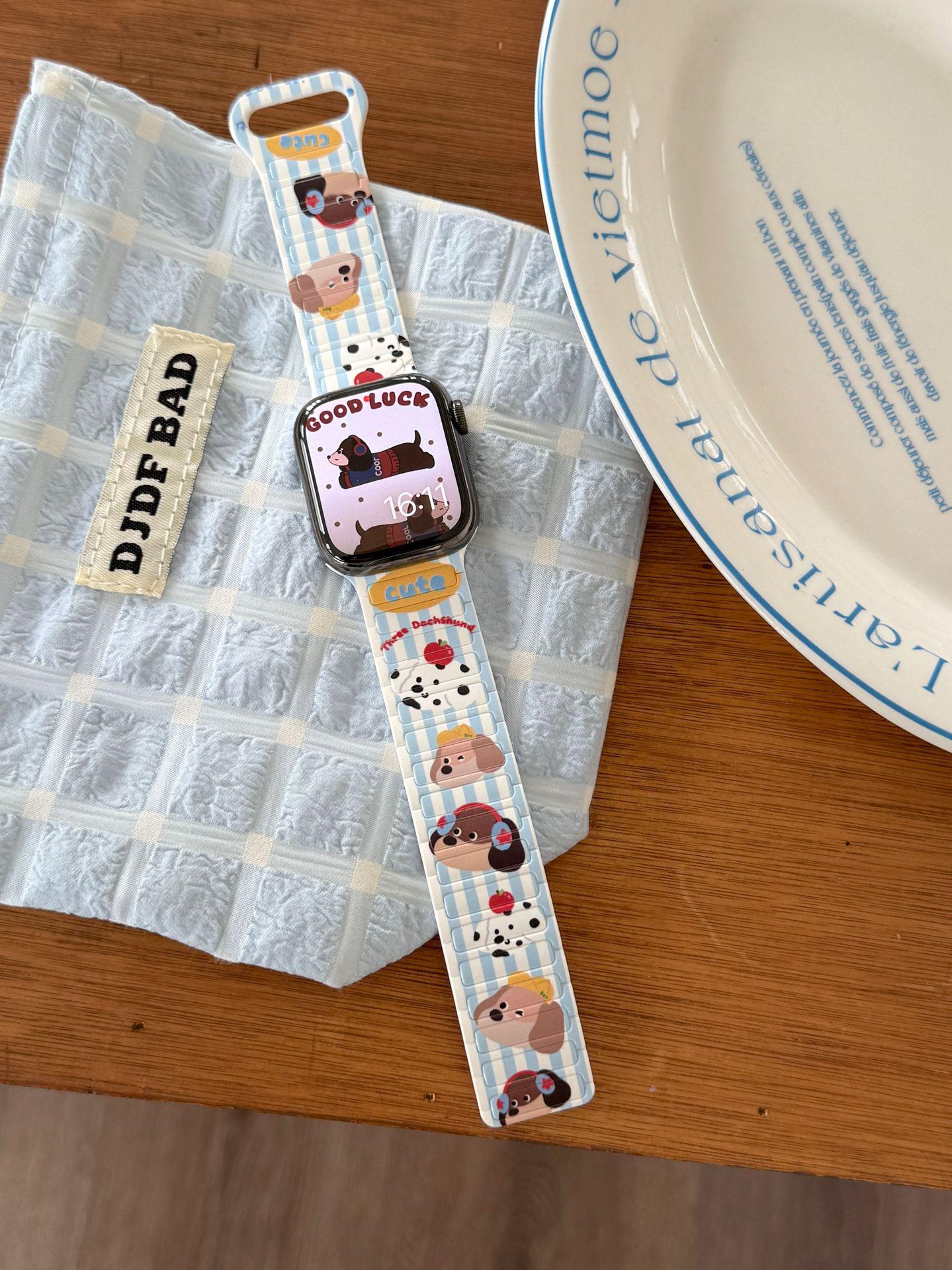 Magnetic Silicone Cartoon Watch Strap for Apple Watch 11th Gen/Ultra/SE 42mm (10th, 11th Gen)