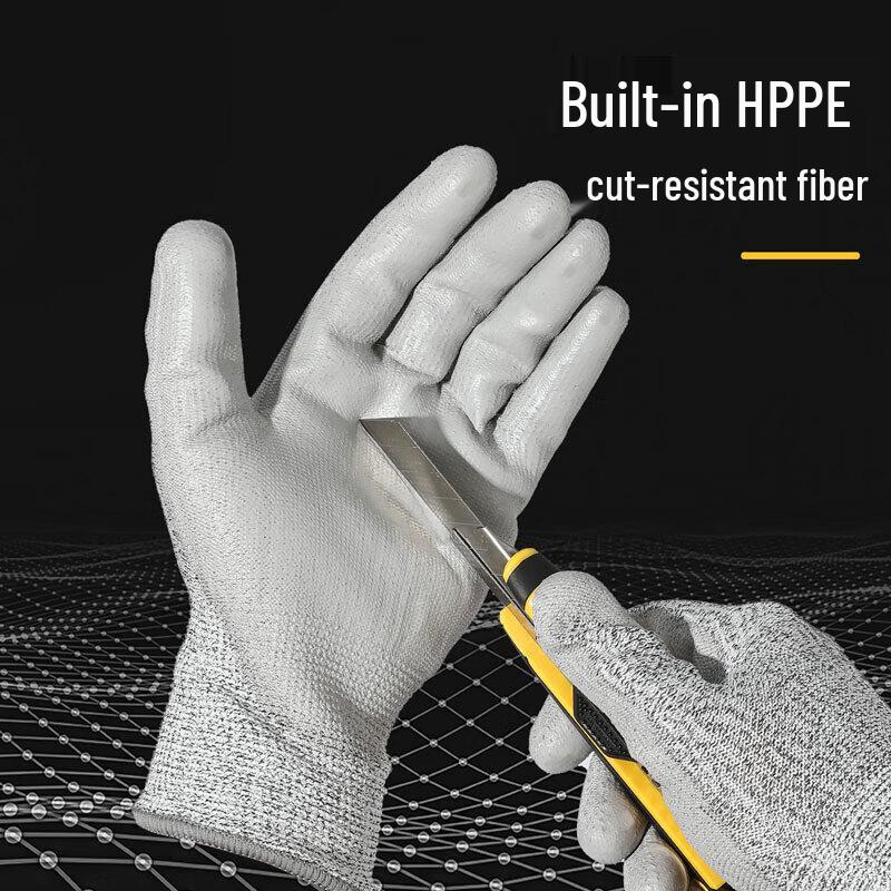 Deli PU Coated Anti-Cut Work Gloves