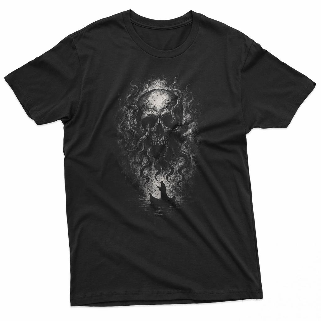 Schädel Tentakel Mythologie Charon Hades Goth Horror Ästhetik T-Shirt