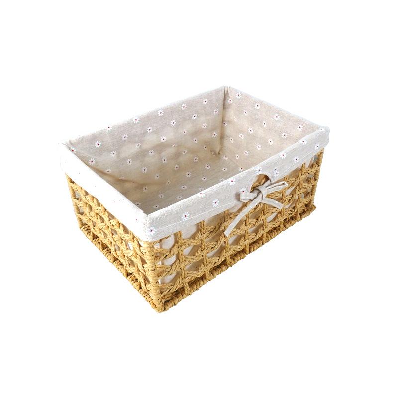Storage Basket Snacks Cosmetics Storage Box Fabric Storage Basket Desktop Miscellaneous Vine Weaving Storage Basket