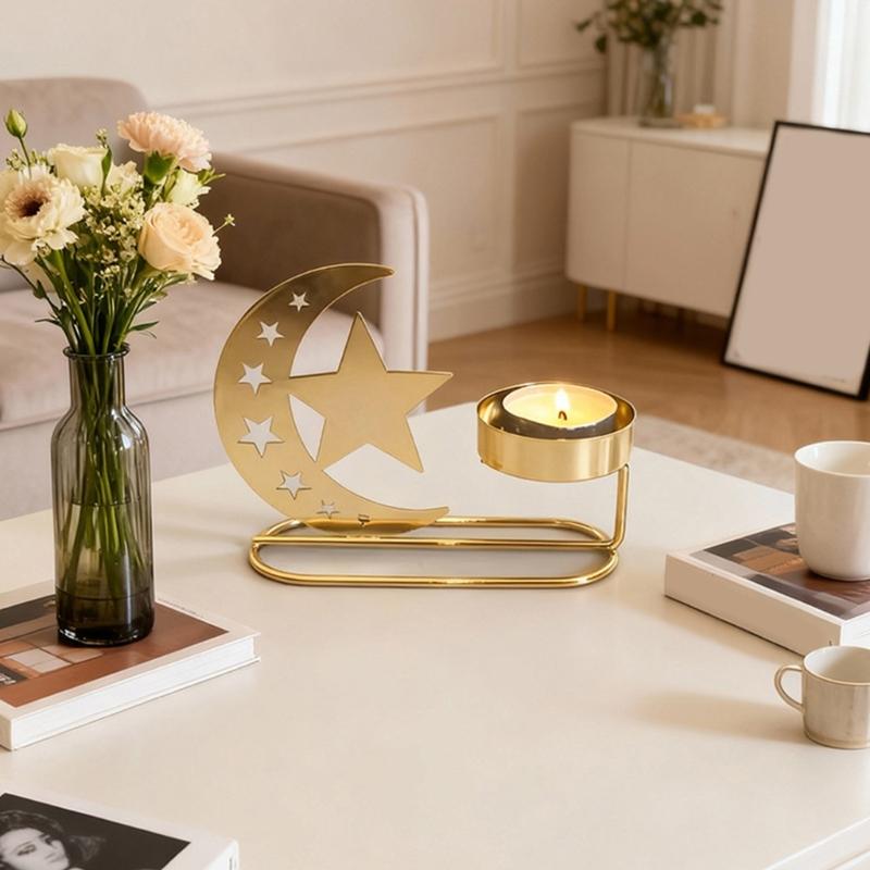 Moon Shaped Candle Holders Tealight Holders Metal Moon Candle Stand Candlestick for Christmas Dining Wedding Home Decors