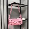 Retro Sweet Cool Women's Motorcycle-Style Baguette Shoulder Bag