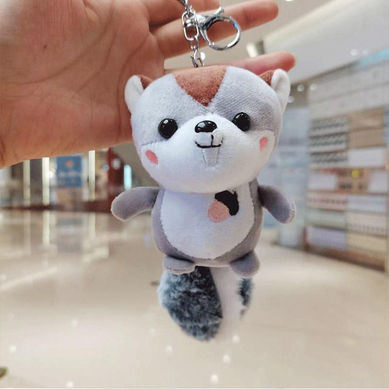 Adorable Plush Squirrel Keychain Cute Stuffed Animal Doll Gift Machine Toy