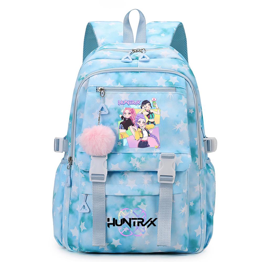 Cartoon Anime K-Pop Demon Hunters Printed Backpack Large Capacity Bookbag Laptop Unisex Student Boy Girl School Bag Large Capacity Travel Outdoor Bag