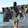 ZZZ Gaming Hoshimi Miyabi Große Mikrofaser Strandtücher Schnelltrocknendes Handtuch Sandstrandtücher Poolhandtuch für Reisen Schwimmbad Yoga
