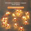 LED Christmas Decoration: Black Hat Snowman & Deer Copper Wire String Lights for Garden, Balcony, Lanterns.