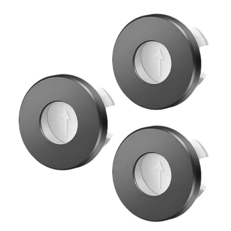 

3PCs Cap Auto Closing Mechanism Metal Odor Control No темно серый