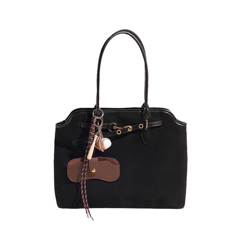 Matný semišová přenosná taška pro dojíždění dámská taška 2025 nový trendy podzimní a zimní retro velkokapacitní taška přes rameno