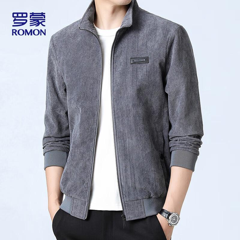 

ROMON Men s Autumn Corduroy Business Casual Baseball Jacket XL