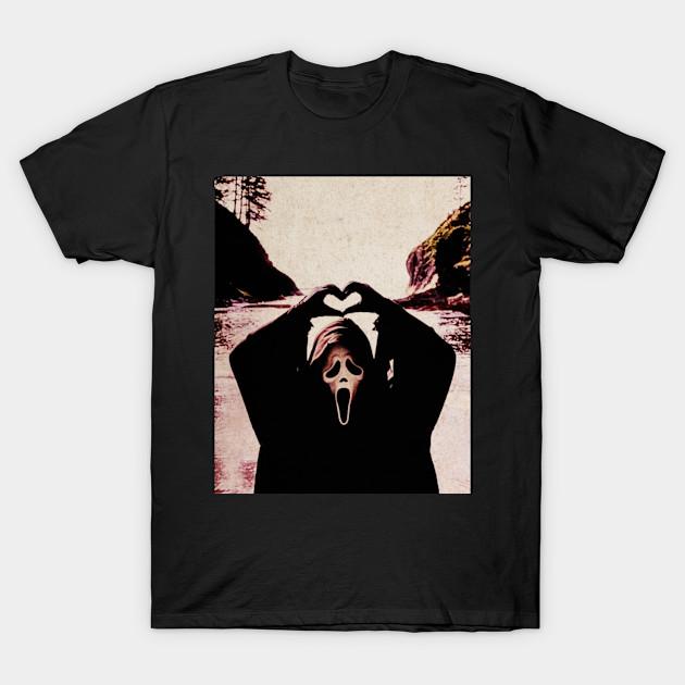 

Men Black Print T-shirt Love From Ghostface No-Cut Transfer Paper Print Cotton Tshirt - Men s Summer Cotton Graphic Tee 5XL різнокольоровий