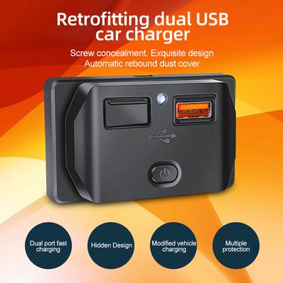Dual USB Car Charger Socket 12V/24V 3.1A 4.2A QC3.0 PD USB Charging Splitter Outlet Power Adapter for Camper Truck ATV Boat RV