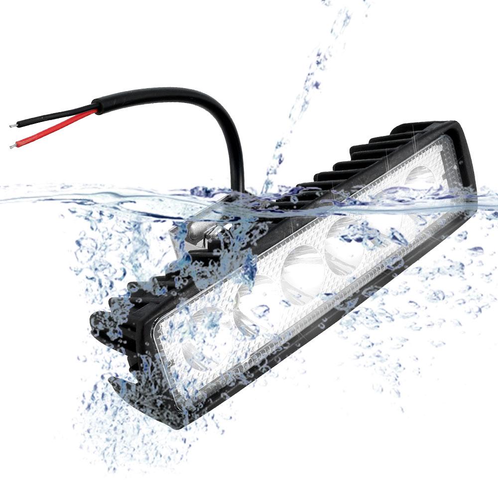 

1/2PCS 12V Car LED Light Bar 18W 6000K Super Bright Car LED Work Light IP67 Waterproof Flood Spot Light White Off Road Head