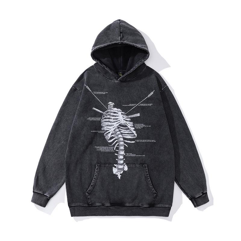 American Retro Hooded Sweater For Men And Women Autumn And Winter Trend Printing Washed Old Hoodies For Men And Women