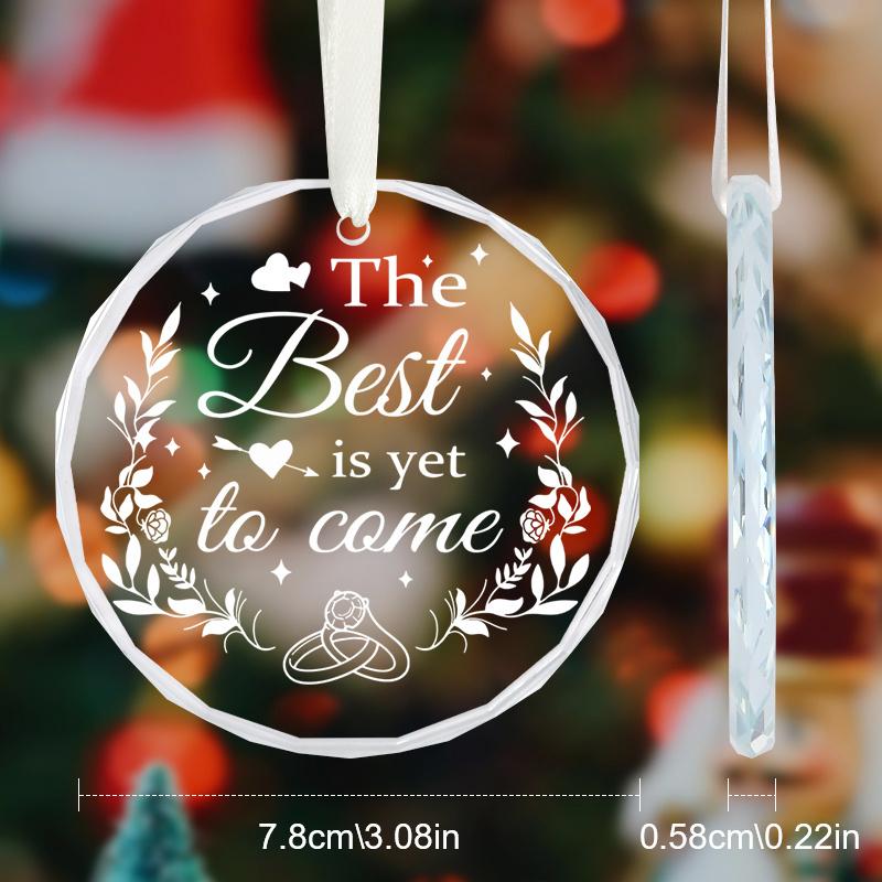 1pc/2pcs Engagement Gifts for Couple, Newly Wed Couples Gift, Glass Engaged Ornament, Just Engaged, Engagement Gift for Her, Bride, Bride To Be