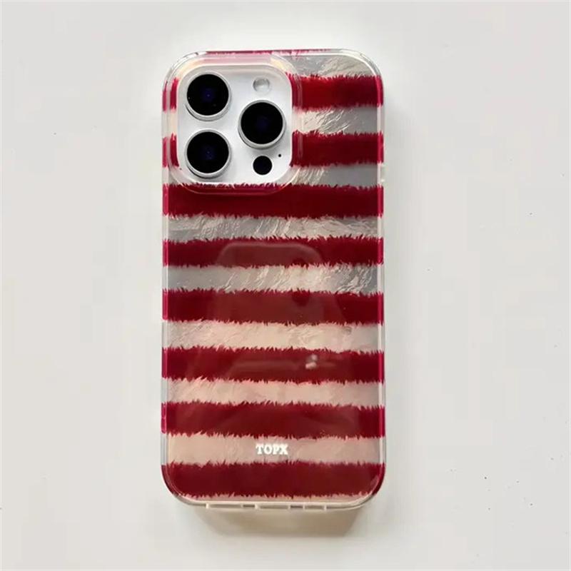 Red Yellow Stripes Vortex Pattern Phone Case for iPhone 16 15 Pro Max 14 13 12 11 XS XR X SE  7 8 Plus 16E Shockproof Cover