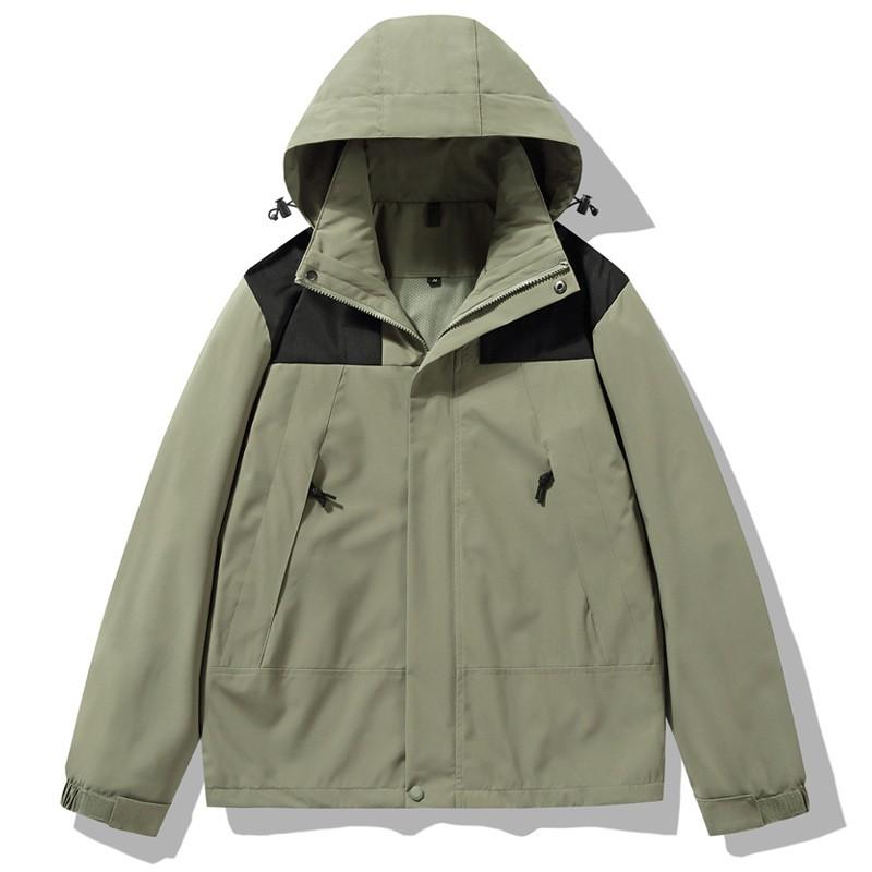 Men Women Waterproof Windproof Hiking Jacket With Detachable Hood Lightweight Outdoor Shell Fall Trekking Camping