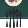 Matte black cutlery set, 20 pieces, spoon and fork, kitchen cutlery set for apartment, stainless steel, dishwasher safe