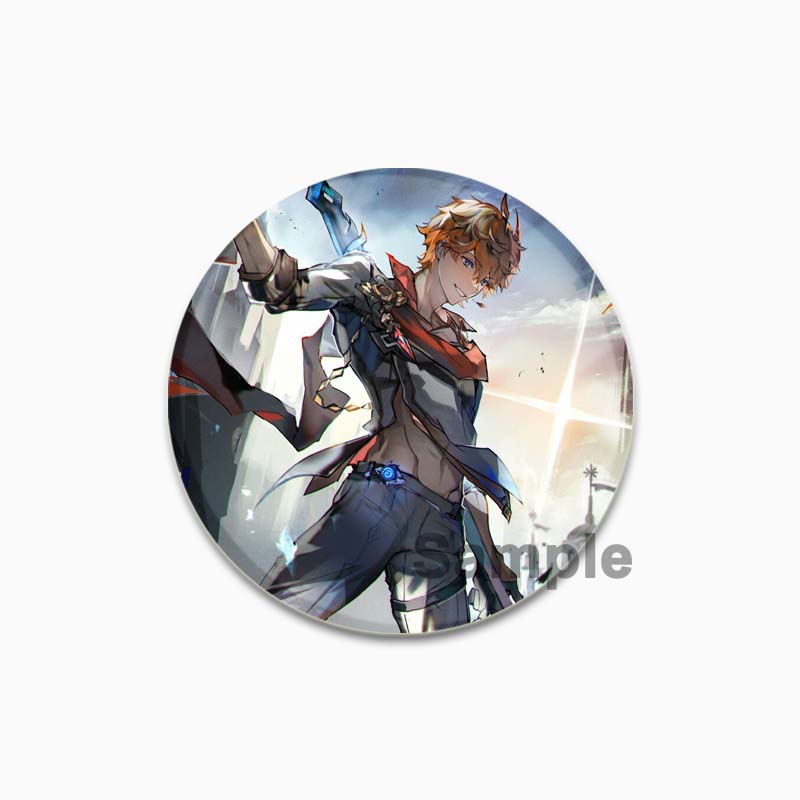 32/44/58MM Alloy Pins for Backpack Hat  Icon Cartoon Brooch  Genshin Impact Pin Fashion Jewelry Accessory