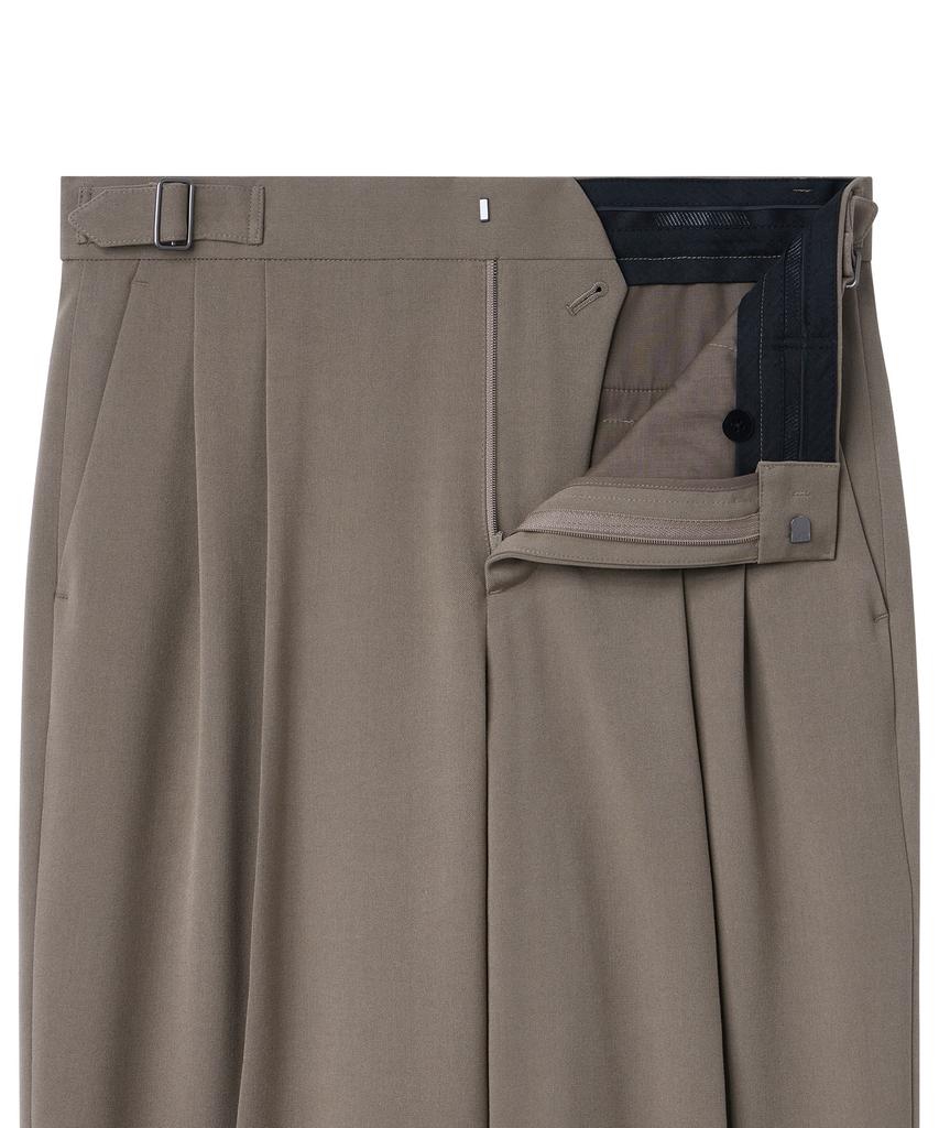 Musinsa Standard Side Adjust Two-Tuck Wide Slacks [Dusty Beige]