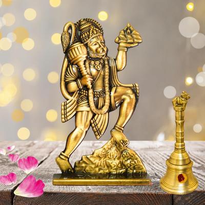 Newly Launched 10cm Height Double Side Same Design Flying Hanuman Idol for Car Dashboard |Bajrangbali Statue