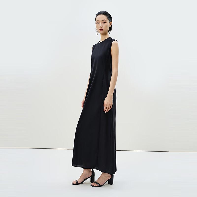 LESS 2025 Spring New Round Neck Sleeveless Long Dress