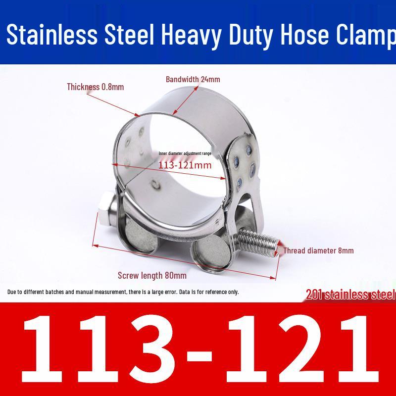 304 Stainless Steel European-Style Heavy-Duty Worm Drive Hose Clamp