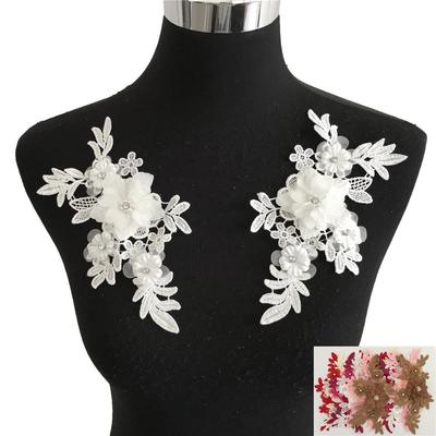 Polyester-Spitzenkragen mit 3D-Strass-Applikation für die DIY-Kleidungsdekoration