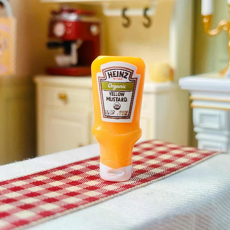 4pcs Miniature Dollhouse Supermarket Convenience Store Simulation Mini Sauce Model Ornaments Dollhouse Decoration Accessories