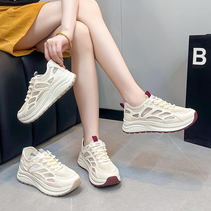 Modische vielseitige Dad Shoes 2025 Sommer neuer Trend Plateau-Erhöhungsschuhe Mesh atmungsaktive lässige Sportschuhe