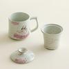 Plant Ash Water Cup Ceramic Cup Tea Separation Tea Cup Home Office Personal Special Drinking Cup with Lid Single Cup