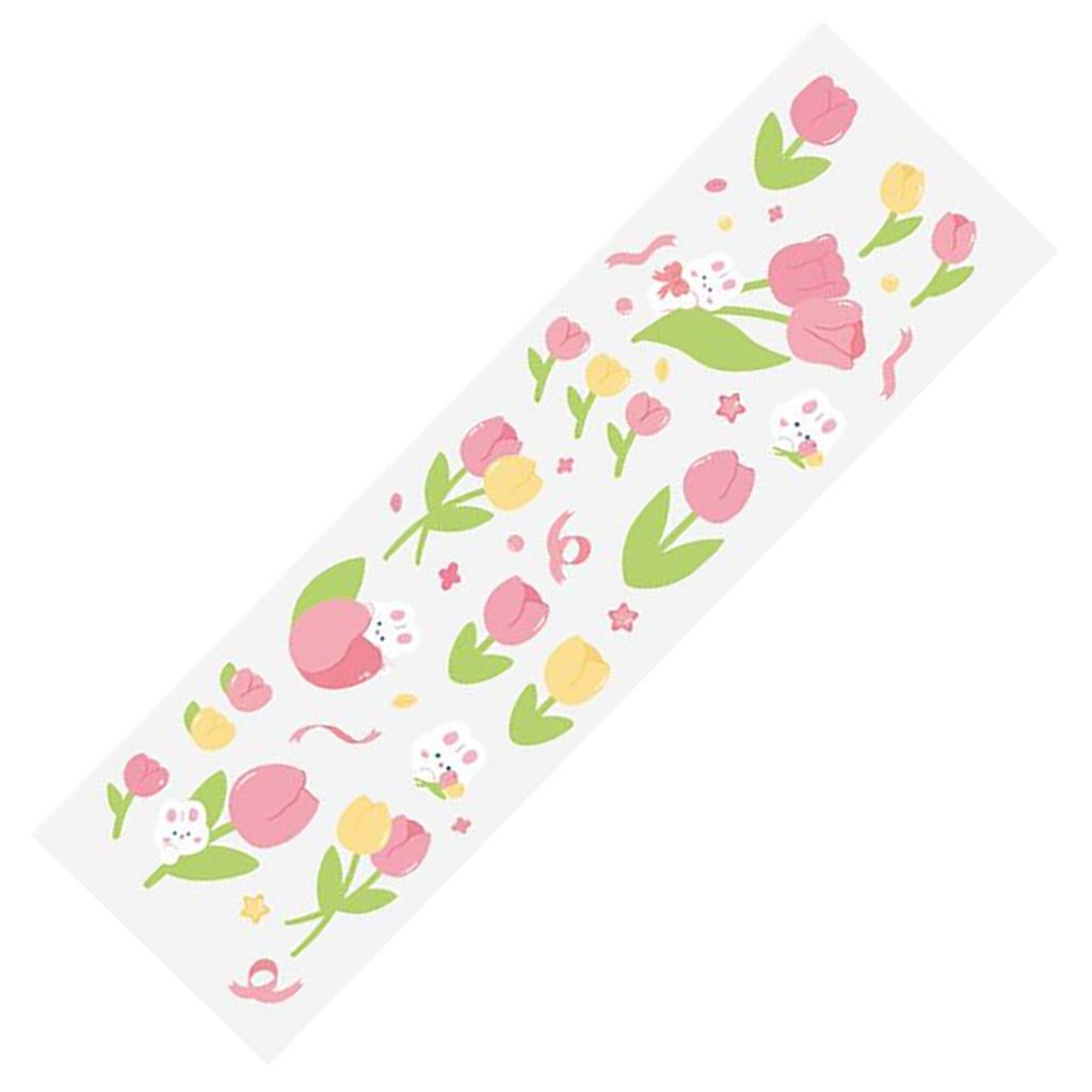 Junk Journal Sticker Decal DIY Decorative Materials Sweet Cute Tulip Flowers Pattern