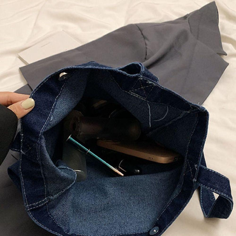 Korean Style Cowboy Underarm bag Retro Leisure Tote Bag Versatile Denim Shoulder Bag  Travel