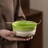 Matcha Tea Ceremony Japanese Tea Ceremony Tea Chashaku Matcha and Whisk 7-Piece Set, Utensils, Bowl, 100-Standing Chasen, (Tea Scoop), Powder, (Green)