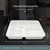 Jinmei Hewang White 6-Compartment Disposable Takeaway Containers with Flat Lids