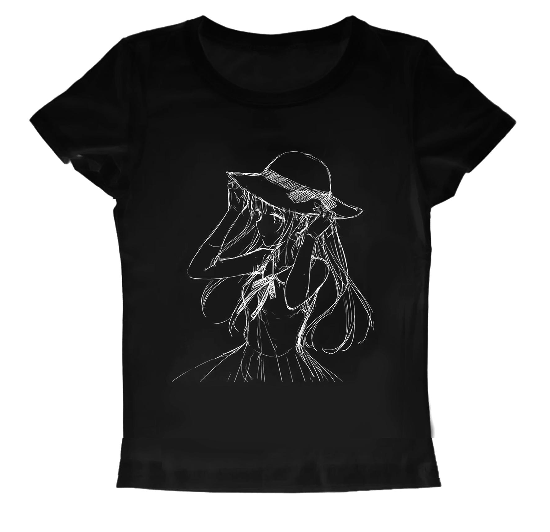 

2000s Clothes Women Kawaii Graphic Tees Y2k 90s Casual Women Anime Tshirts Summer Clothes Clothing FeUnisex Harajuku FeUnisex Tops 4XL