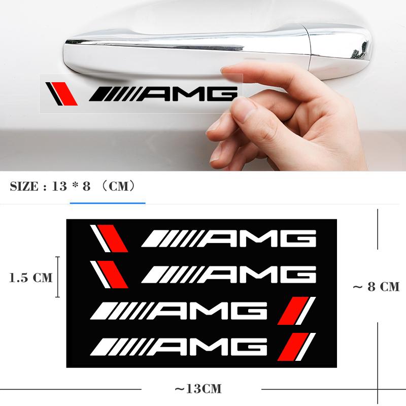 4ks černé bílé nálepky na kliky dveří auta Příslušenství Pro Mercedess Benzs AMGs W202 W203 W204 W205 W210 W211 W212 W213 W177 V177