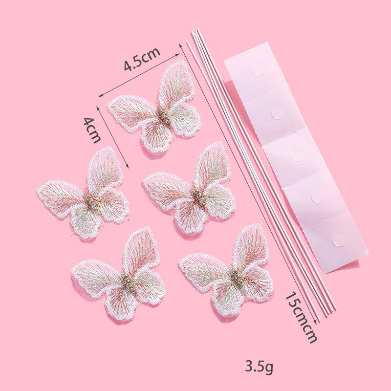 

Embroidered Butterfly Diy Cake Dessert Decoration Birthday Party Decoration Supplies 5Pcs/Pack