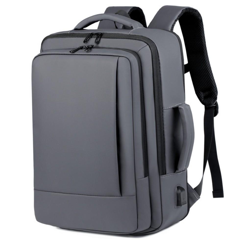 New Large Capacity Men Business Backpack Multifunctional Waterproof Laptop Backpack Expandable USB Charging Computer Backpack серый