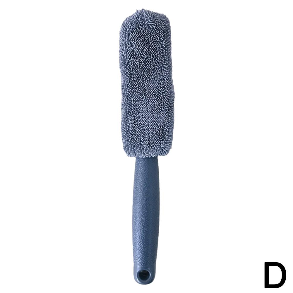 Car Wheel Wash Brush Portable Microfiber Tire Rim with Plastic Accessories Auto Tool Detailing Cleaning Handle Trunk Motorc P4M7