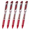 PENTEL EnerGel Cap-Type Gel Ink Pen 1.0mm Silver Barrel XBL60-B Red, Pack of 5