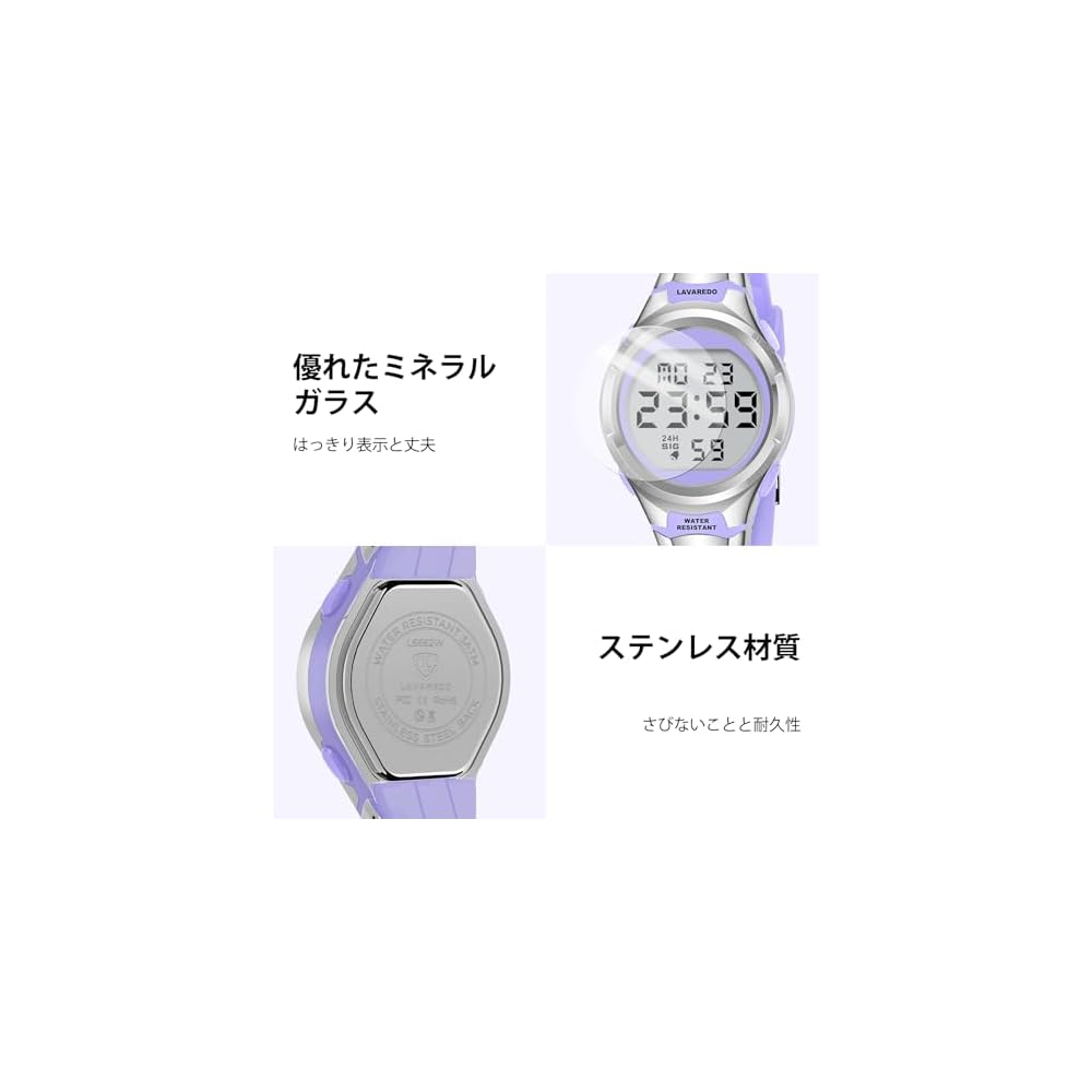 ShunkanSai Women's Digital Sports Watch Multi-Function Date Alarm LED Display Waterproof Outdoor Stylish