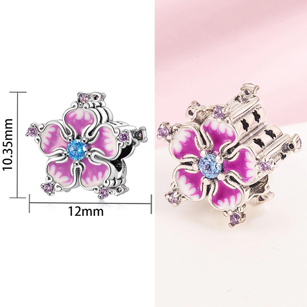 

S925 Silver Royal Vintage Style Bow Perfume Bottle Violet Beaded Bracelet Necklace Handmade Jewelry Craft Accessories