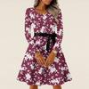 Women's Casual Fashion Long Sleeve  Vintage Long Dresses