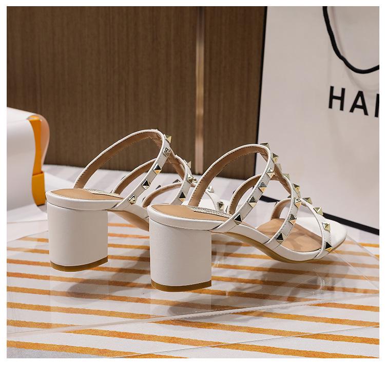 Women's Chunky Heel Peep Toe Mid-Heel Shoes – 2024 Spring/Summer