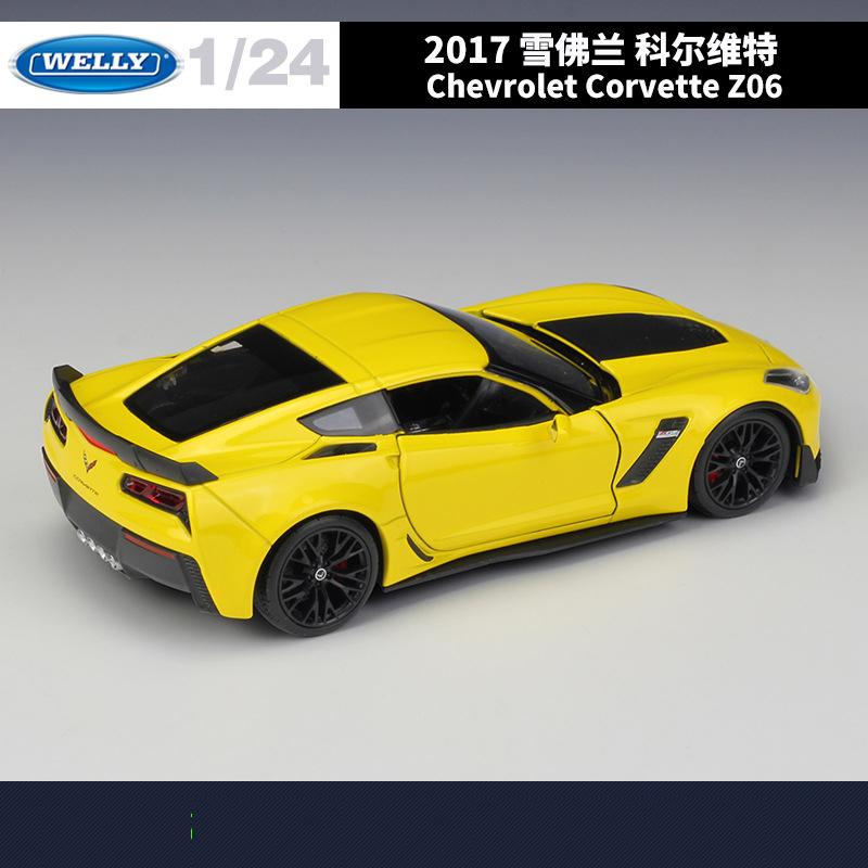 WELLY 1:24 Chevrolet Corvette Z06 2017 Alloy Car Diecasts & Toy Vehicles Car Model Miniature Scale Model Car Toy For Children