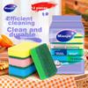 MIAOJIE Sponge Scouring Pad, 11*7cm, 12 Pieces, Four Colors for Different Uses, Degreasing Cloth, Kitchen Dishwashing Sponge